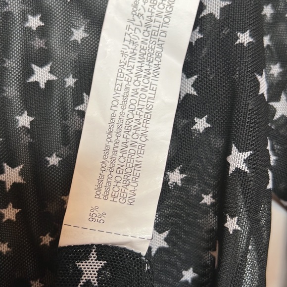 ZARA sheer star print long sleeved top size S - Picture 5 of 5